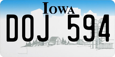 IA license plate DOJ594