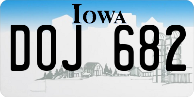 IA license plate DOJ682