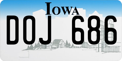 IA license plate DOJ686