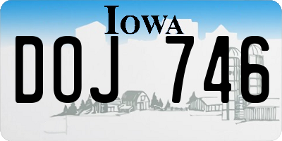 IA license plate DOJ746