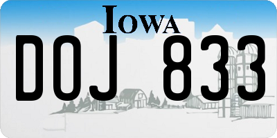 IA license plate DOJ833
