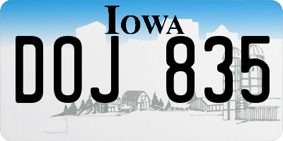 IA license plate DOJ835