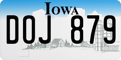 IA license plate DOJ879