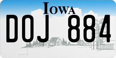 IA license plate DOJ884