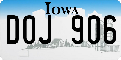 IA license plate DOJ906