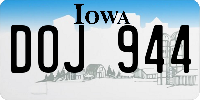IA license plate DOJ944