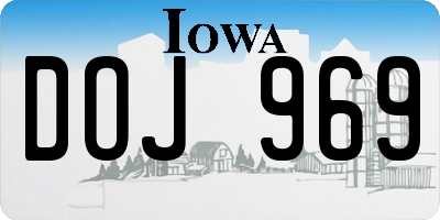 IA license plate DOJ969
