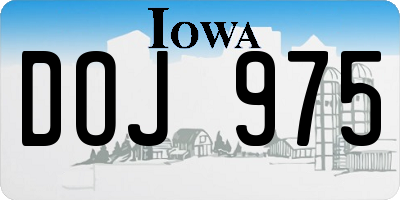IA license plate DOJ975