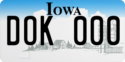 IA license plate DOK000