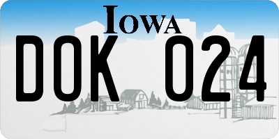 IA license plate DOK024