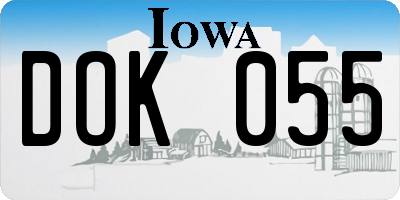 IA license plate DOK055