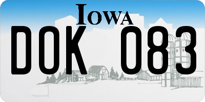 IA license plate DOK083