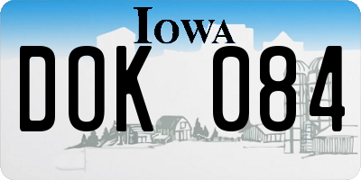IA license plate DOK084
