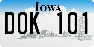 IA license plate DOK101