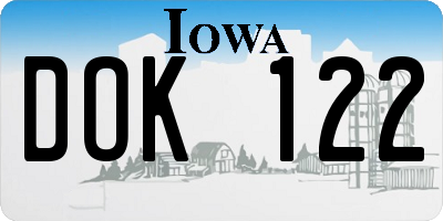 IA license plate DOK122