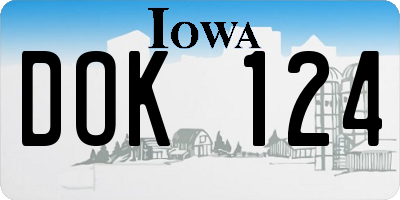 IA license plate DOK124