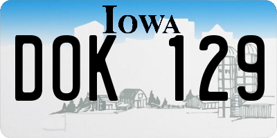IA license plate DOK129