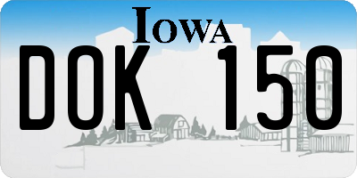 IA license plate DOK150