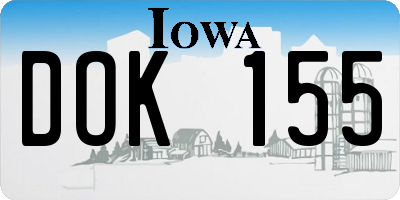 IA license plate DOK155
