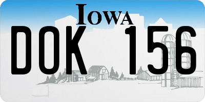 IA license plate DOK156