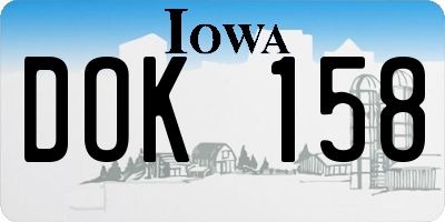 IA license plate DOK158