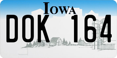 IA license plate DOK164