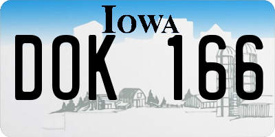 IA license plate DOK166