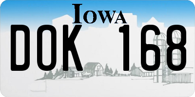 IA license plate DOK168
