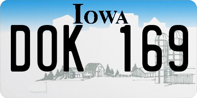 IA license plate DOK169