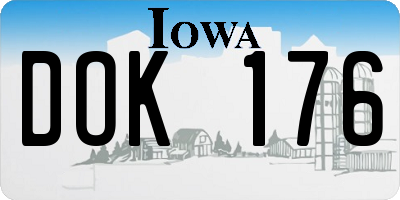 IA license plate DOK176