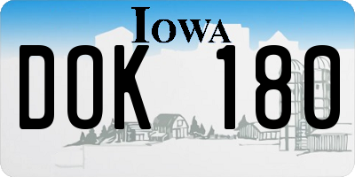 IA license plate DOK180