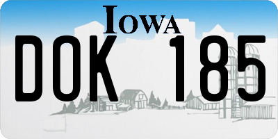 IA license plate DOK185