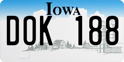 IA license plate DOK188