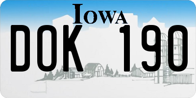 IA license plate DOK190