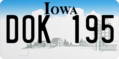 IA license plate DOK195