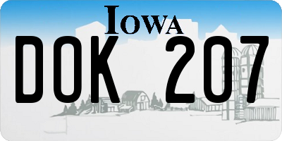 IA license plate DOK207