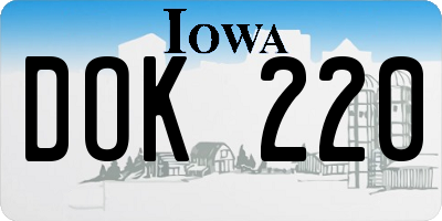 IA license plate DOK220
