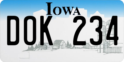 IA license plate DOK234