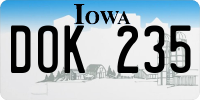 IA license plate DOK235