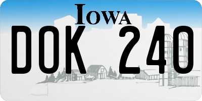 IA license plate DOK240