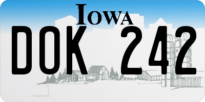 IA license plate DOK242