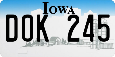 IA license plate DOK245