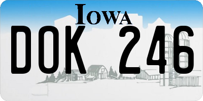 IA license plate DOK246
