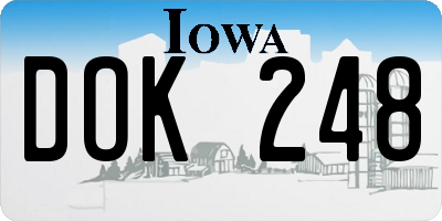 IA license plate DOK248