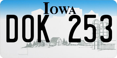 IA license plate DOK253