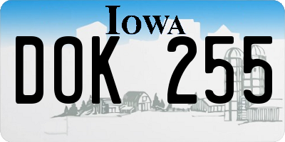 IA license plate DOK255