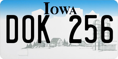 IA license plate DOK256