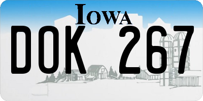 IA license plate DOK267