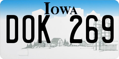 IA license plate DOK269