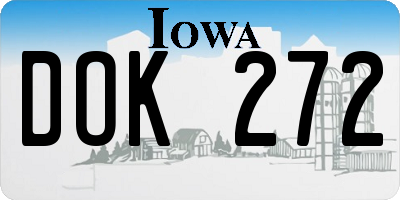 IA license plate DOK272